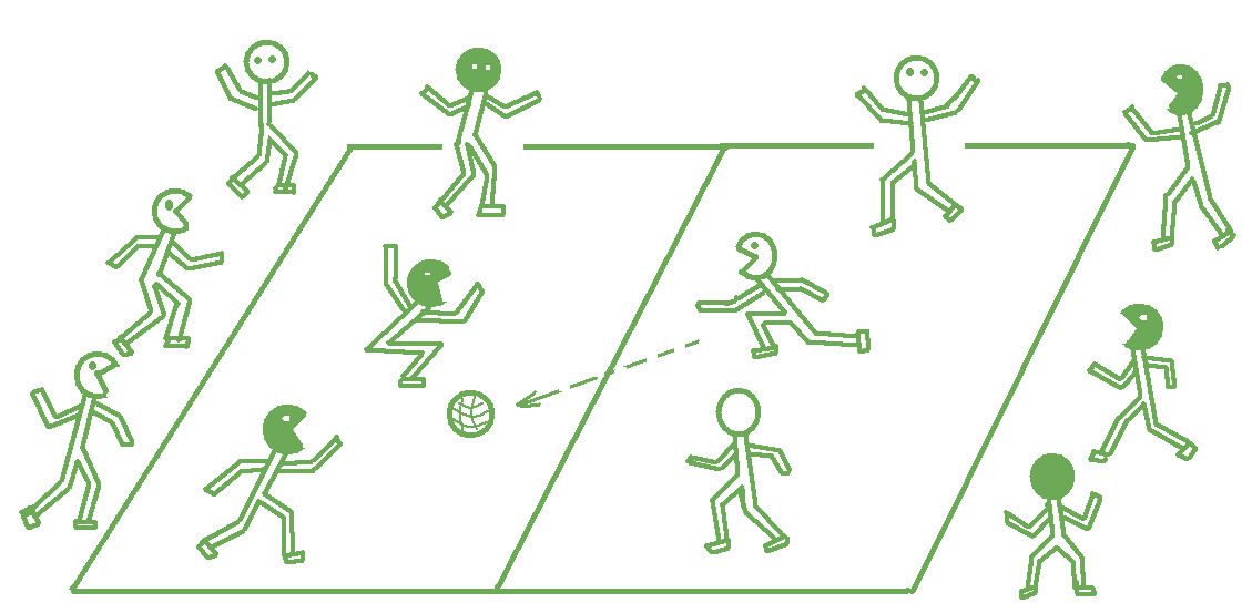 Bild som visar spelarnas positioner på plan.